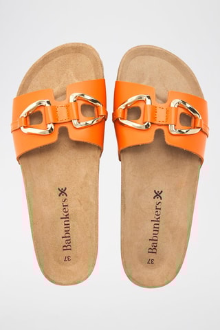 Mules em couro - 
Laranja