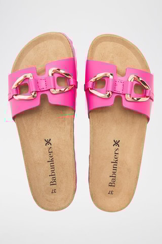 Mules em couro - 
Rosa