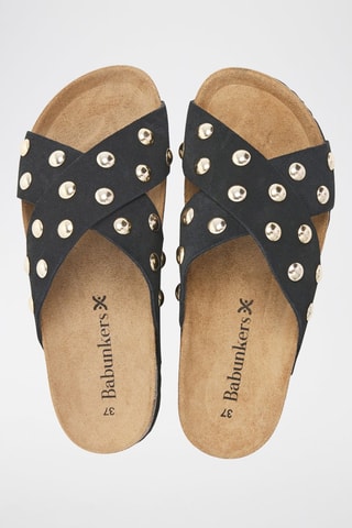 Mules em nobuck - 
Preto