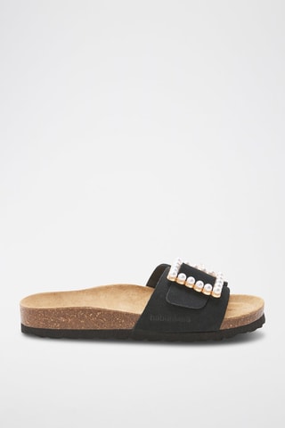 Mules em couro - 
Preto