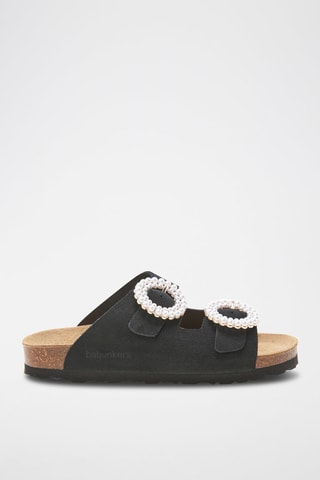 Mules em couro - 
Preto