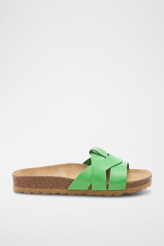 Mules em couro - 
Verde