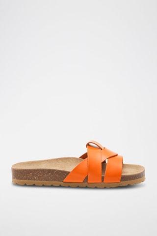 Mules em couro - 
Laranja