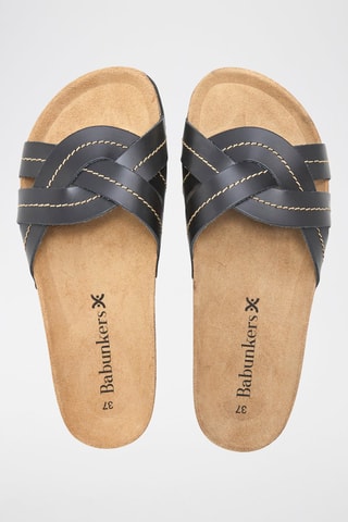 Mules em couro - 
Preto