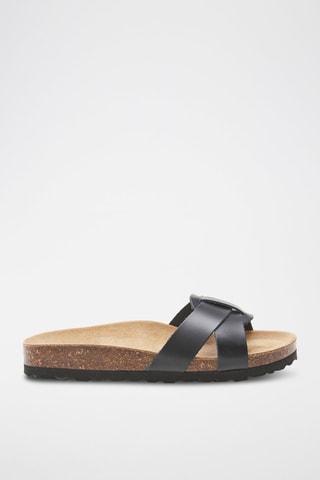 Mules em couro - 
Preto