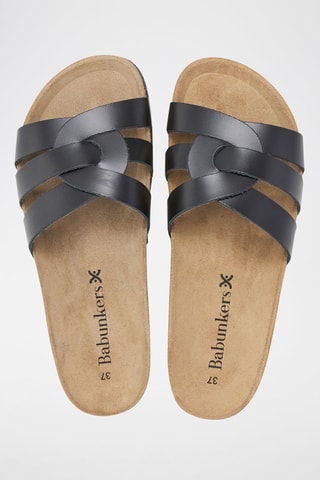 Mules em couro - 
Preto