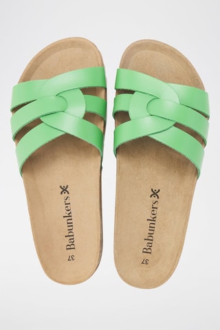 Mules em couro - 
Verde