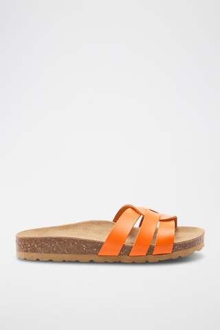 Mules em couro - 
Laranja