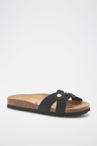 Mules em couro - 
Preto