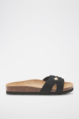 Mules em couro - 
Preto