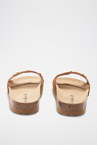 Mules em couro - 
Castanho