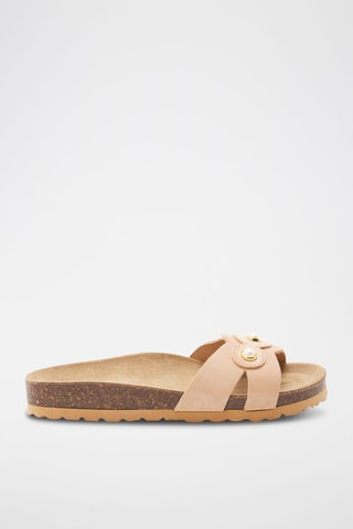 Mules em couro - 
Rosa-claro