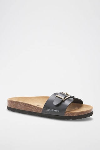 Mules em couro - 
Preto