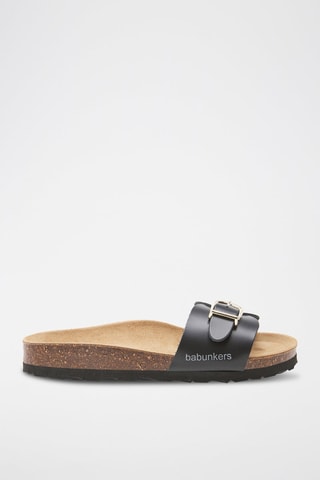 Mules em couro - 
Preto