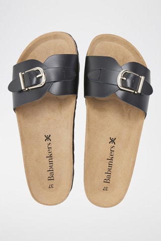 Mules em couro - 
Preto