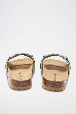 Mules em couro - 
Verde