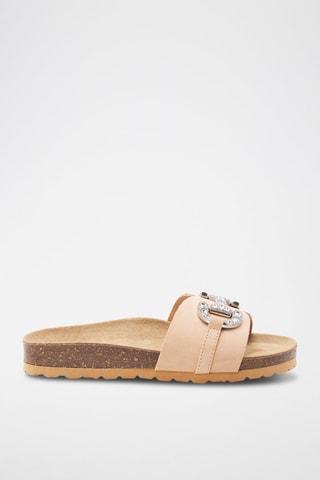 Mules em couro - 
Rosa-claro