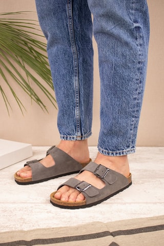 Mules de nobuck Cinzento-escuro