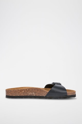 Mules de couro Kloe Preto