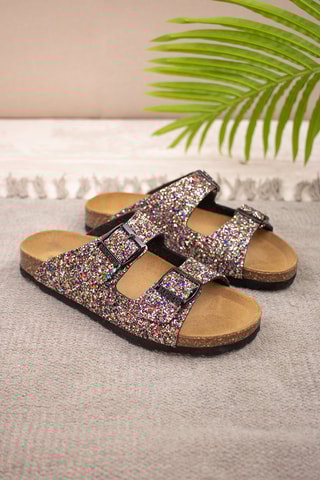 Mules Dourado e preto