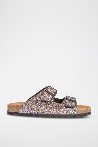 Mules Dourado e preto