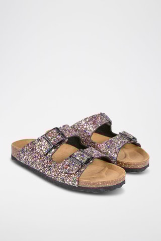 Mules Dourado e preto