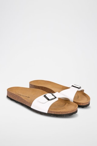 Mules de couro Branco