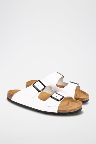 Mules de couro Branco