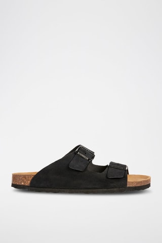 Mules de nobuck Preto