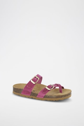 Mules em couro 
Violeta