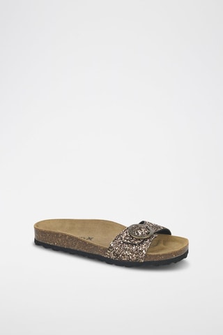 Mules em couro 
Preto