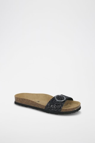 Mules em couro 
Preto