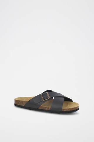 Mules em couro 
Preto