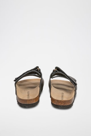 Mules em couro Rosso Preto