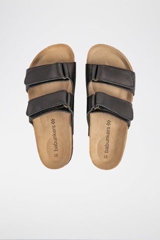 Mules em couro Rosso Preto