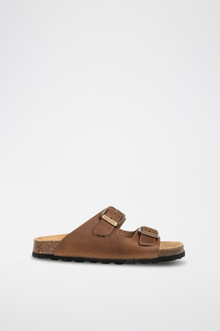 Mules em couro Ibiza Castanho