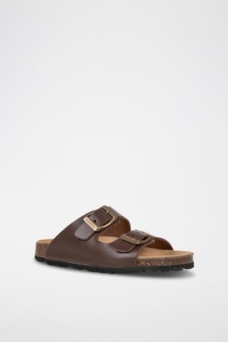 Mules em couro Ibiza Castanho