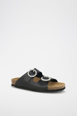 Mules em couro 
Preto