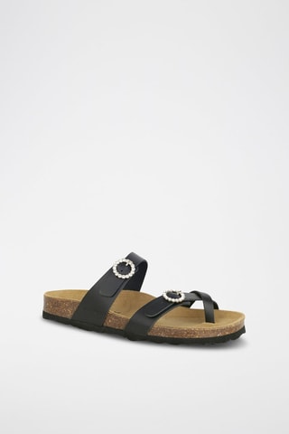 Mules em couro 
Preto