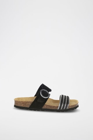 Mules em couro 
Preto