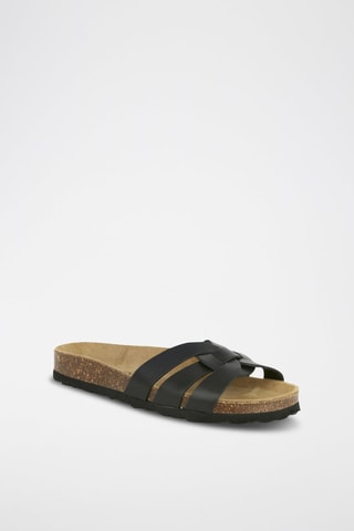 Mules em couro 
Preto