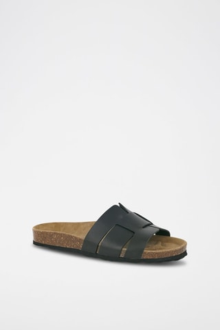 Mules em couro 
Preto