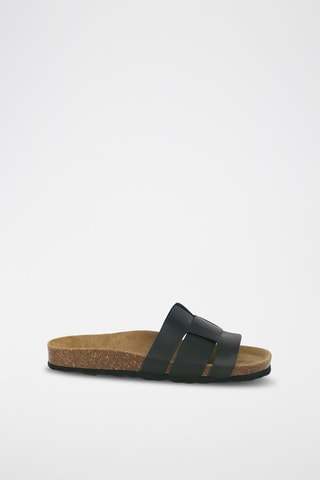 Mules em couro 
Preto