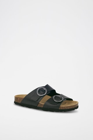 Mules em couro 
Preto