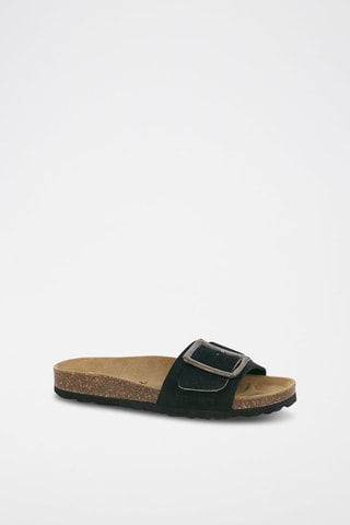 Mules em couro 
Preto