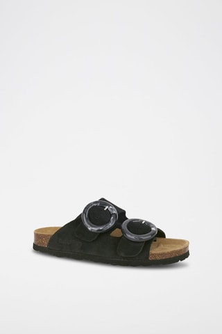 Mules em couro 
Preto