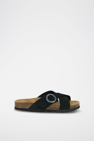 Mules em couro 
Preto