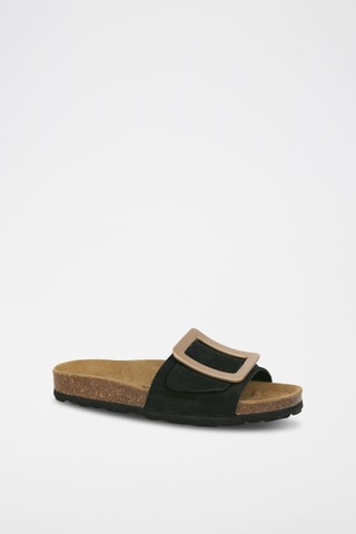 Mules em couro 
Preto