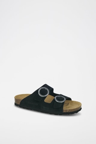 Mules em couro 
Preto