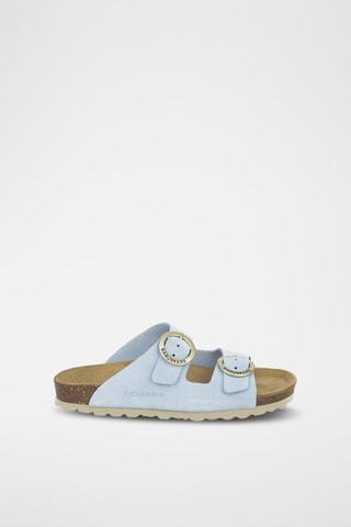 Mules em couro 
Azul